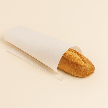 Carta bianca vegetale per alimenti che avvolge il pane